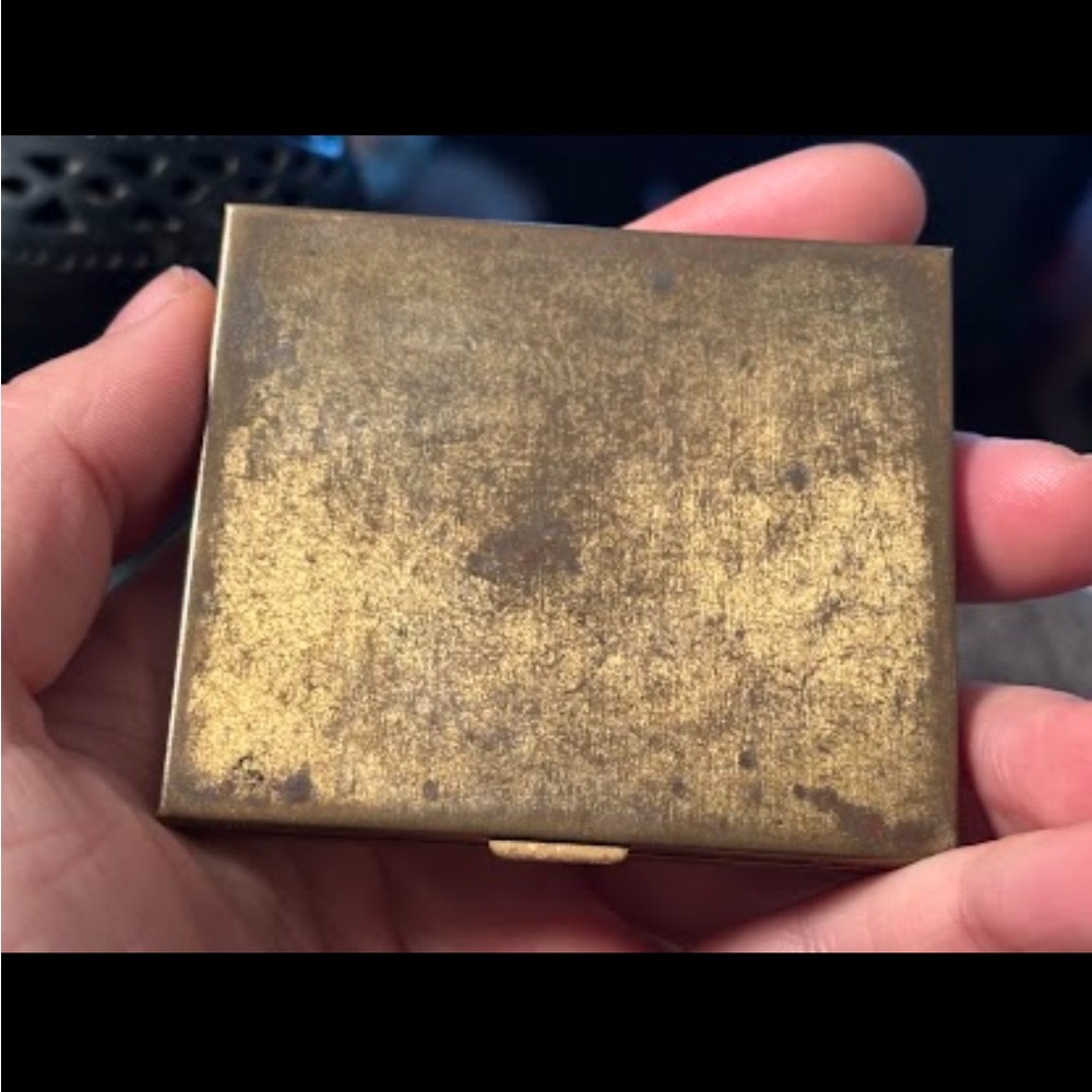 Vintage Rare KIGU Of London Compact • Mid Century Gold Blue Powder Case - Picture 14 of 15